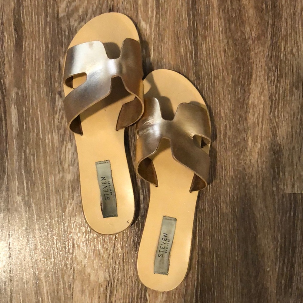 Steve Madden, rose gold sandals
